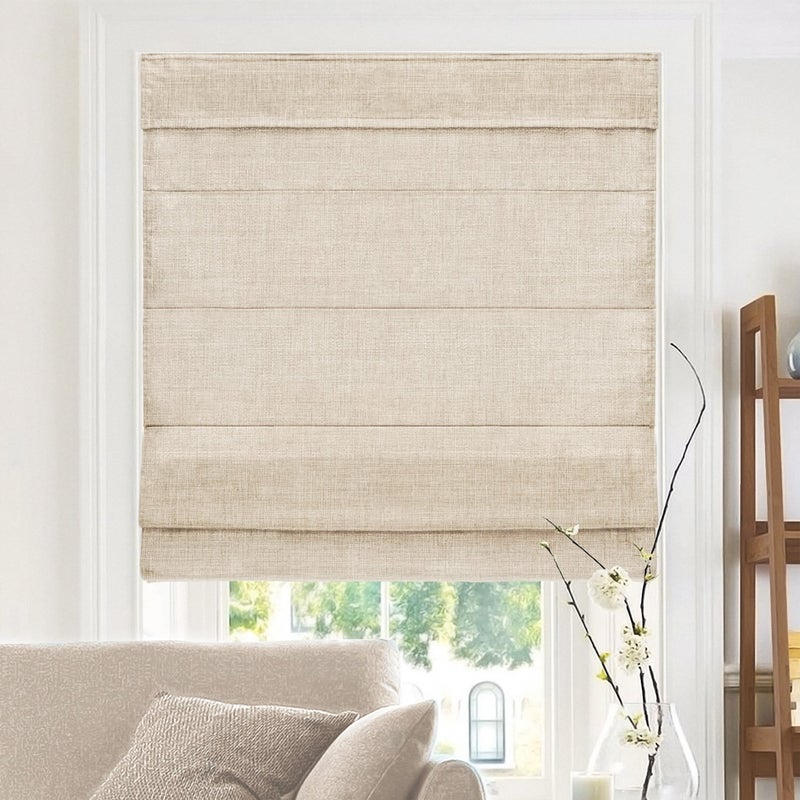 CHICOLOGY Roman Shades for Windows , Window Treatments , Roman Shades , Roman Window Shades , Room Darkening Shades , Window Shades , 23"W X 64"H , Belgian Flax (Privacy & Light Filtering) - Image 1